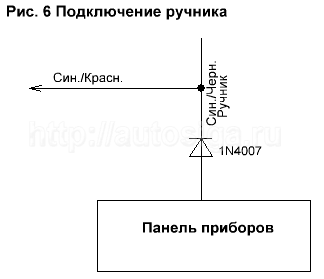 Подключение ручника