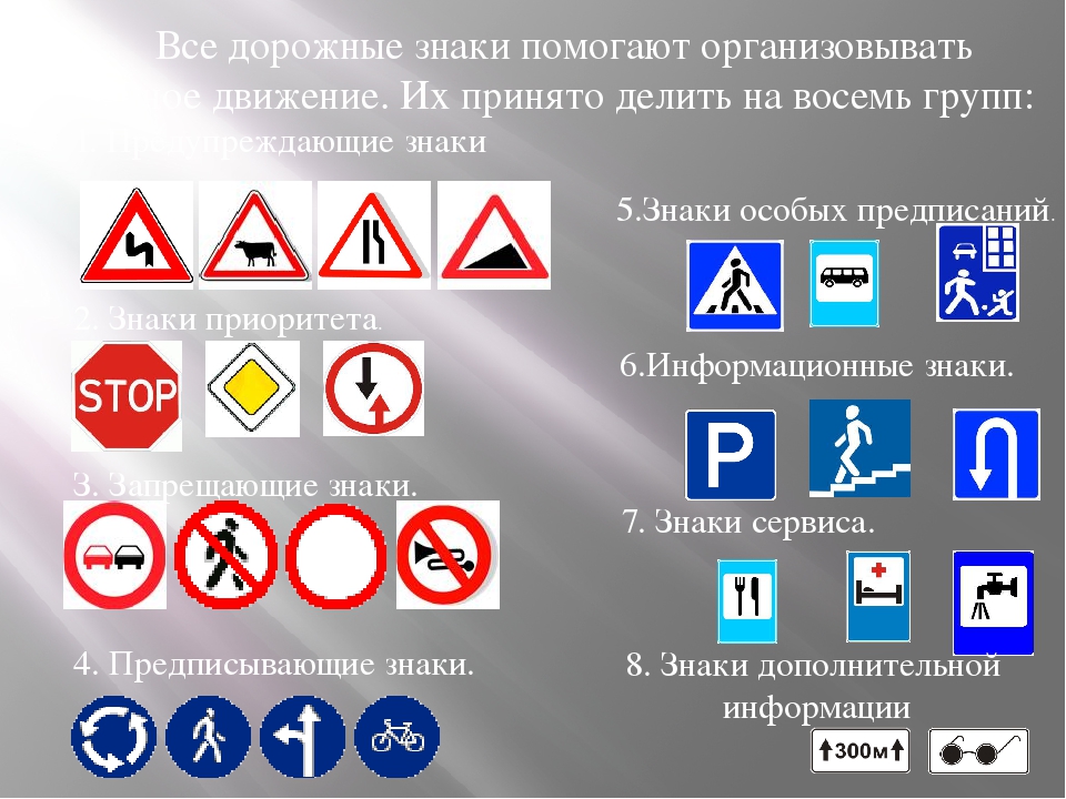 Элементы дорожных знаков