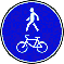 Пешеходная и велосипедная дорожка с совмещенным движением - дорожный знак 4.5.2