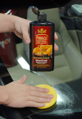 Pinnacle GlassCoat Window Sealant with Rain Repellent should be applied to all exterior windows including the windshield and side mirrors