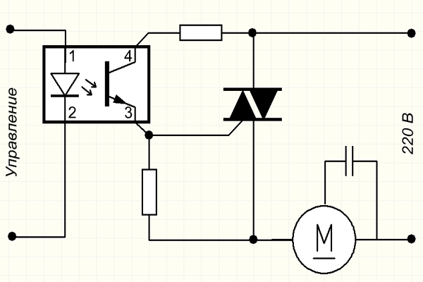 Принципиальная электронная схема регулятора оборотов двигателя вентилятора