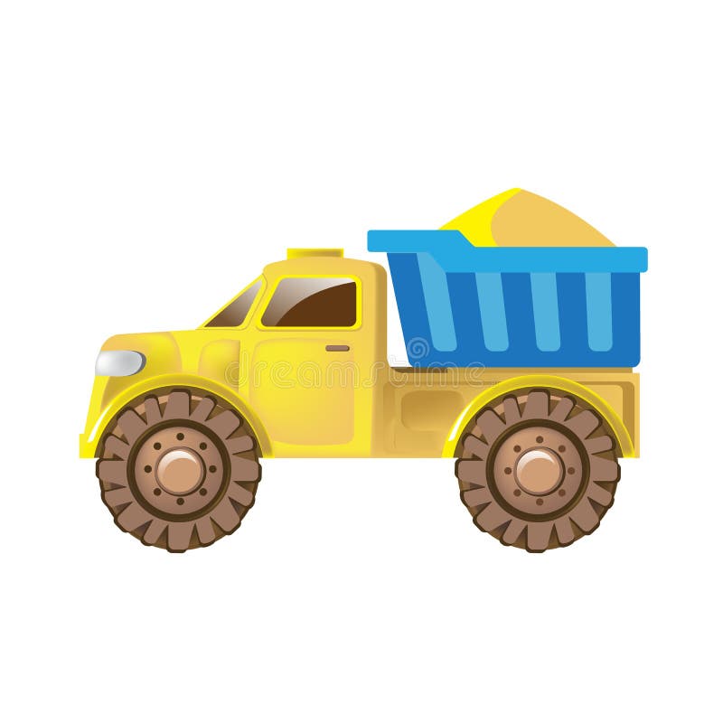 Children`s truck car for delivery, cargo, transportation of construction materials. Colorful children`s toys. Home kids games. Children`s truck car for delivery royalty free illustration