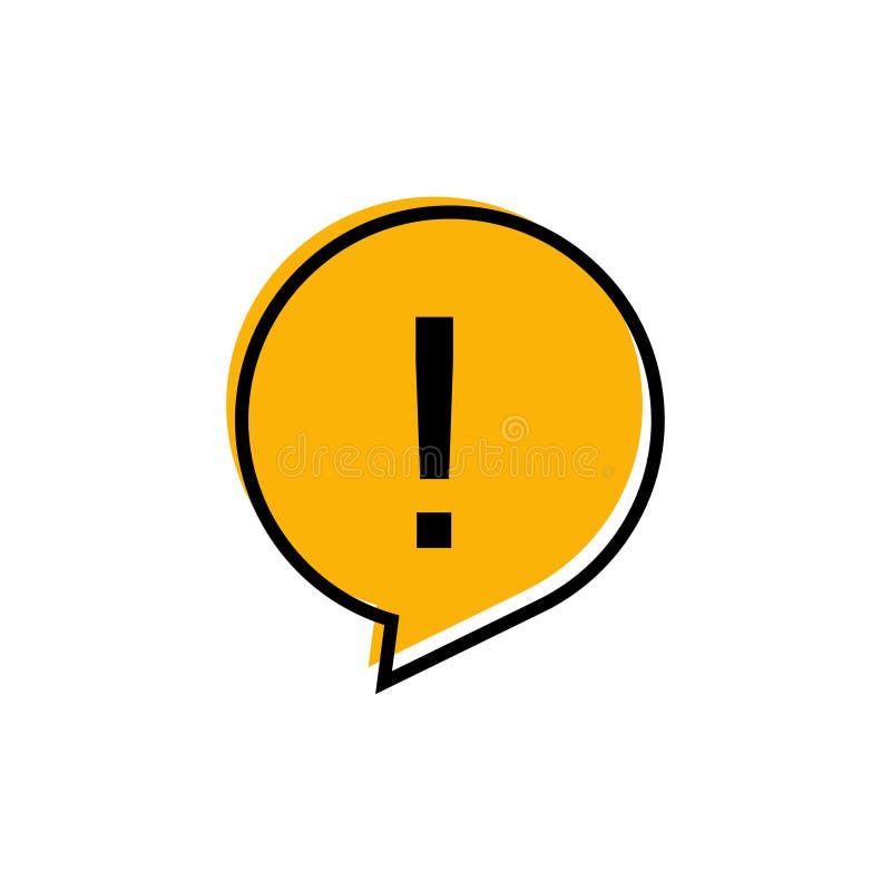 Exclamation round important sign. Yellow isolated attention sign. Hazard symbol. EPS 10 stock illustration