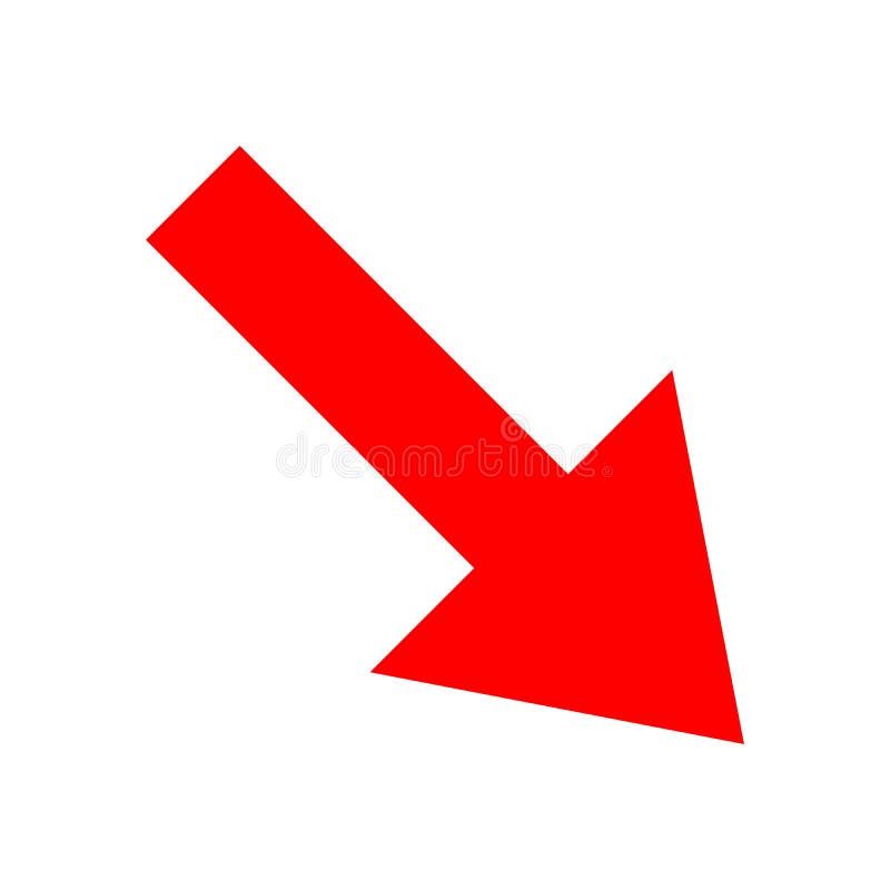 Icon red arrow direction on a white background. Icon red arrow direction down on a white background vector illustration