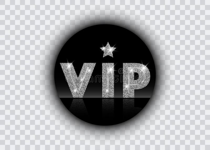 Platinum symbol of exclusivity the label VIP with glitter. Very important person VIP icon on white background Sign of exclusivity. Platinum symbol of exclusivity vector illustration