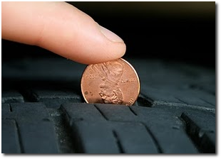 measure tread depth with a penny