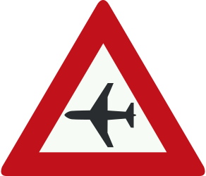 Traffic sign of Netherlands: Warning for low-flying aircrafts