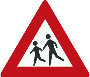 Traffic sign of Netherlands: Warning for children