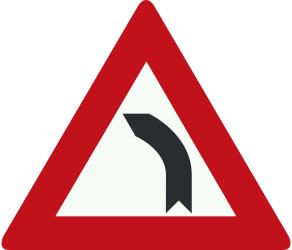 Traffic sign of Netherlands: Warning for a curve to the left