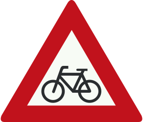 Traffic sign of Netherlands: Warning for cyclists