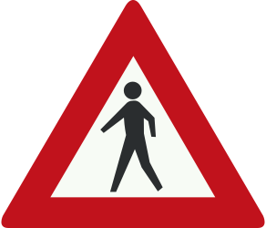 Traffic sign of Netherlands: Warning for pedestrians