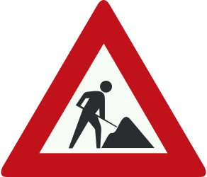 Traffic sign of Netherlands: Warning for roadworks