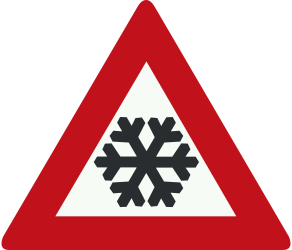 Traffic sign of Netherlands: Warning for snow and sleet