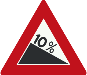 Traffic sign of Netherlands: Warning for a steep descent