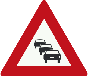Traffic sign of Netherlands: Warning for traffic jams