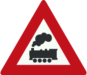 Traffic sign of Netherlands: Warning for a railroad crossing without barriers