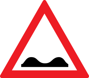 Traffic sign of Romania: Warning for a bad road surface