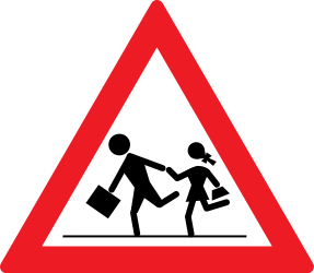 Traffic sign of Romania: Warning for children