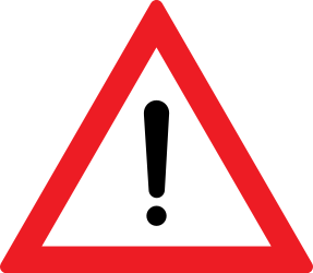 Traffic sign of Romania: Warning for a danger with no specific traffic sign