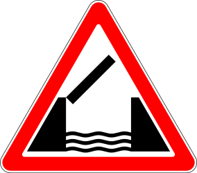 Traffic sign of Russia: Warning for a movable bridge