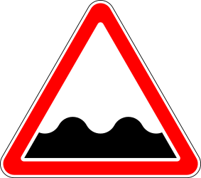 Traffic sign of Russia: Warning for a bad road surface