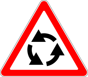 Traffic sign of Russia: Warning for a roundabout