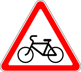Traffic sign of Russia: Warning for cyclists