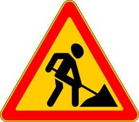 Traffic sign of Russia: Warning for roadworks