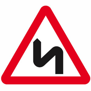 Bends in road sign