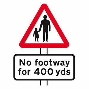 Pedestrians in road sign