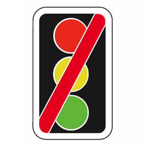 Traffic signals not in use sign