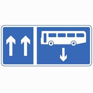 Contra-flow bus lane sign.
