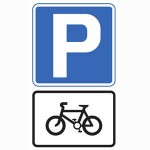 Pedal cycles parking road sign