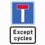 No through road except for pedal cycles road sign