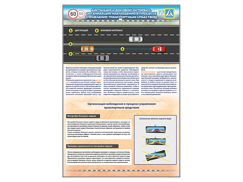 Лет для управления транспортными. Организация наблюдения в процессе управления транспортным средством. Дистанция и боковой интервал плакат. Организация наблюдения плакат. Стенд транспортного отдела.